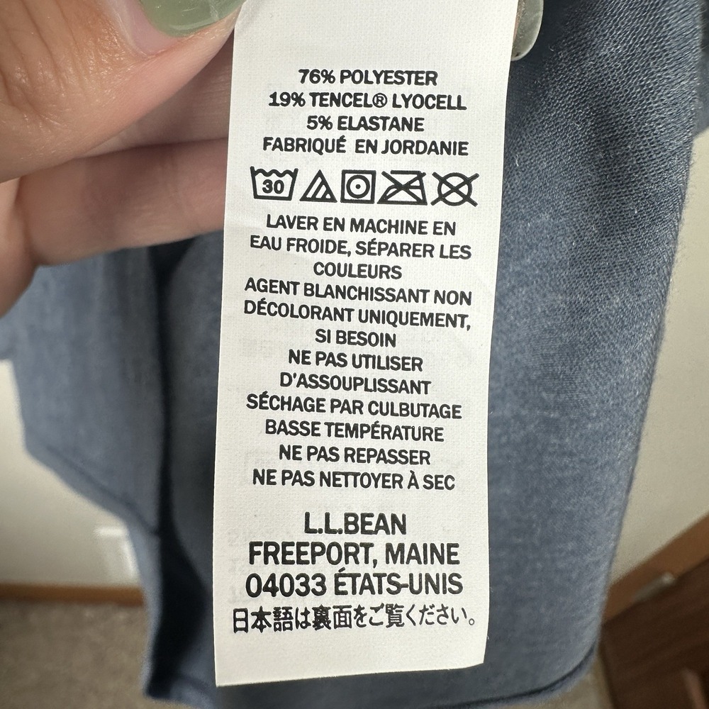 NEW LL Bean Everyday SunSmart Tee Dress Womens Medium Blue Active Soft Stretchy - Picture 6 of 7